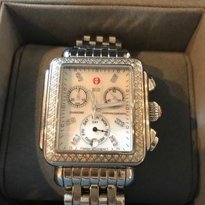 Michele Deco Watch with Diamonds & mother of pearl